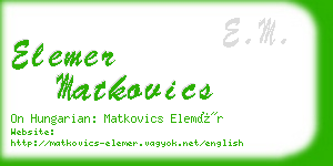 elemer matkovics business card